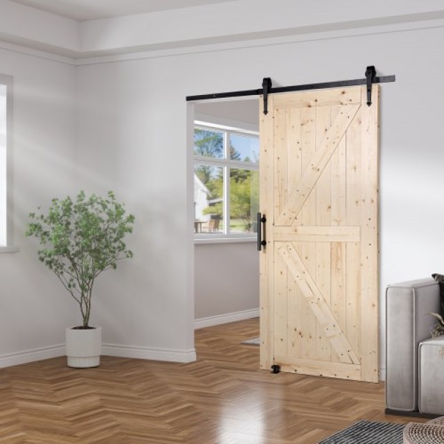 Σετ Ξύλινης Συρόμενης Πόρτας VEVOR 36 x 84  MZGCMTZYS368YNR6EV0