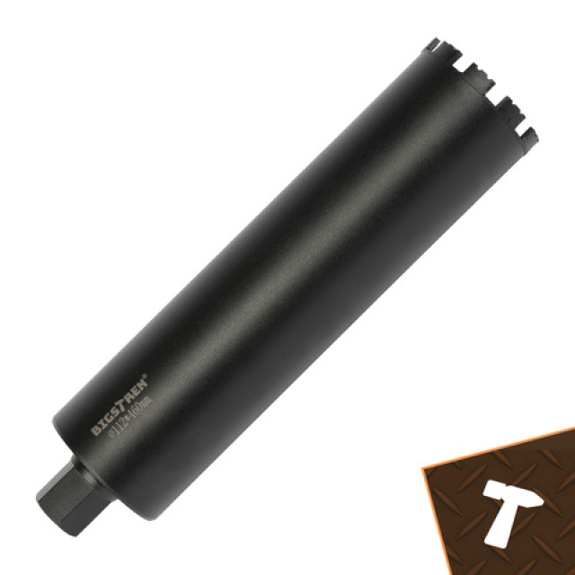 Bigstren Ποτηροτρύπανο 112×460 mm,1.1/4 UNC για Διάτρηση σε Σκυρόδεμα, Πέτρα, Γρανάτη 27083