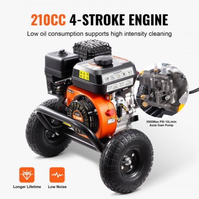 VEVOR  Πλυστικό Μηχάνημα Βενζίνης 3500 PSI 10L/min 2.6 GPM με 5 Ακροφύσια για Αυτοκίνητα RYGYQXJLBWS1AIIM7V0