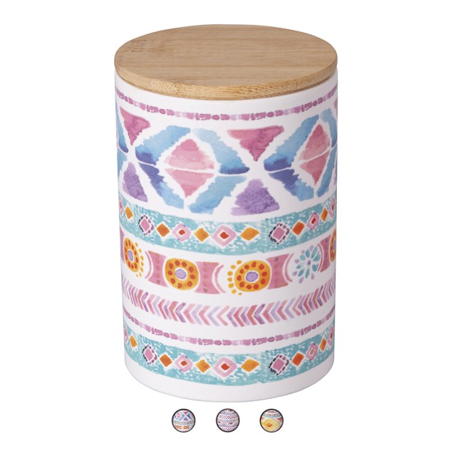 Galileo Σετ 6 τμχ Βάζο 750 ml από κεραμικό με καπάκι από μπαμπού Playa del Sol 5915436