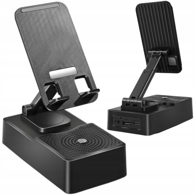 Verk Group Βάση Κινητού/Tablet για Γραφείο με Bluetooth Ηχείο 5W, Μαύρη 5907451373187