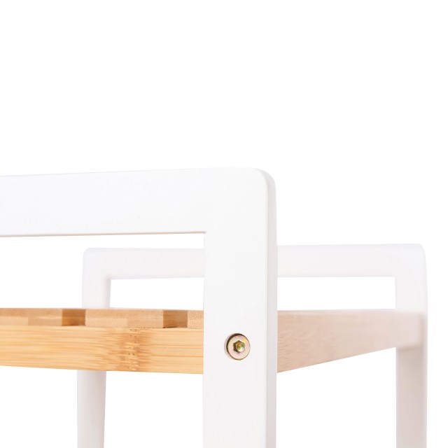 SONGMICS Ραφιέρα Μπάνιου 5 Επιπέδων από Μπαμπού 31.5 x 45 x 142 cm σε Φυσικό και Λευκό Φινίρισμα, BCB75WN&nbsp