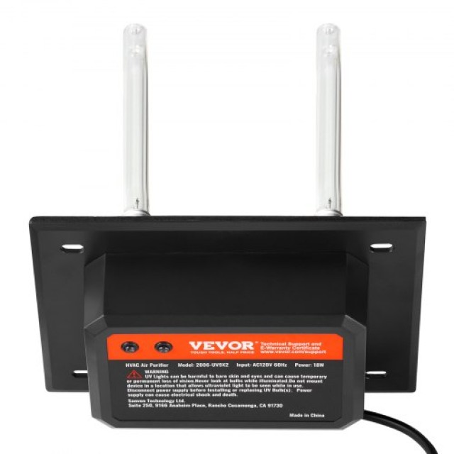 VEVOR Σύστημα Καθαρισμού Αέρα HVAC με Λάμπα UV 18W 7 ιντσών για Ολόκληρο το Σπίτι, Εγκατεστημένο στους Αγωγούς Κλιματισμού. UVCGKGDJHQ21LAXD1V2