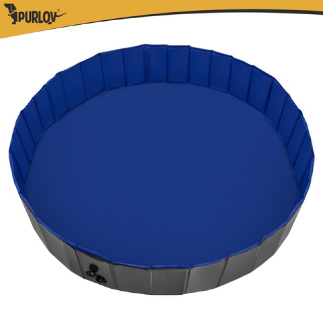 Purlov Πισίνα σκύλου αναδιπλούμενη PURLOV 160x30 εκ. 600 L μπλε/γκρι 27507