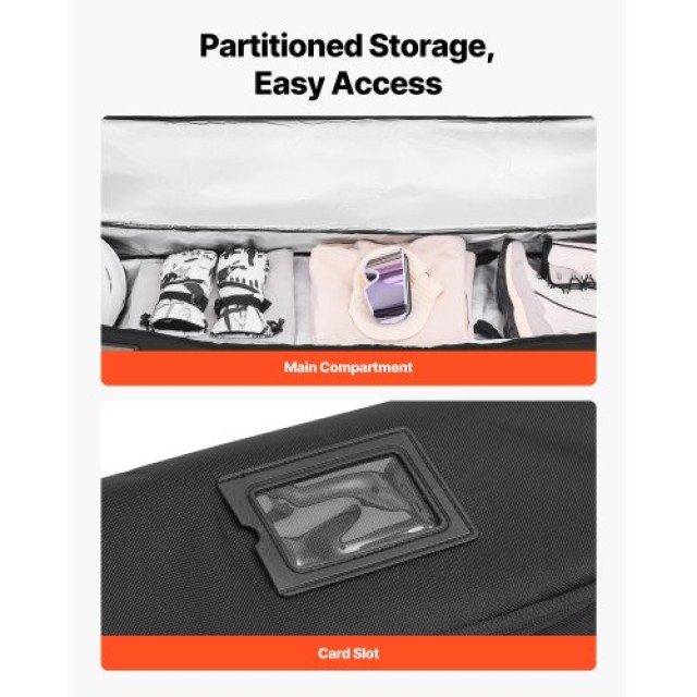 VEVOR Τσάντα Snowboard έως 65 εκ., Αδιάβροχο Υλικό 600D Oxford, με Εσωτερικούς Ιμάντες, Μαύρο HXYJBXBB165C18EI5001V0