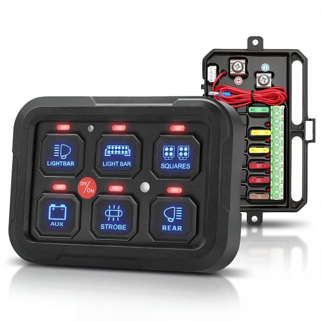 VEVOR Πίνακας Διακοπτών 6 Θέσεων RGB με Ρελέ, 12-24V, Αδιάβροχος WSKGMBKGMBDL5DEXG001V9