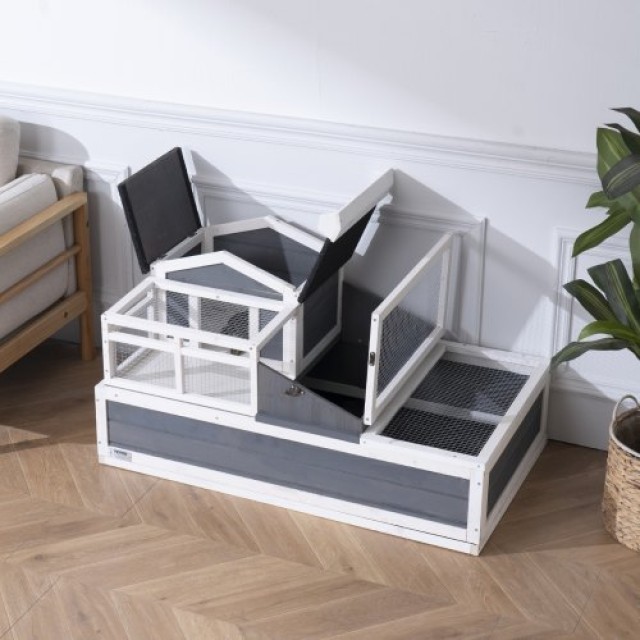 Ξύλινο Σπίτι Χελώνας VEVOR 3 Δωματίων 44x25.6x24in Εσωτερικού/Εξωτερικού Χώρου  MZWGXMZDWD00HCD53V0