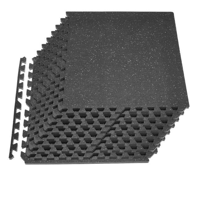VEVOR Σετ Ματ Πλακιδίων Γυμναστικής, 12 Τεμαχίων, Υψηλής Πυκνότητας EVA Αφρός, 610 x 610 x 20 mm, Προστατευτικά Πλακίδια Δαπέδου με Γκρι Κουκκίδες για Σπίτι ή Γραφείο Γυμναστικής HSXJDDHDHD07N3BGS001V0