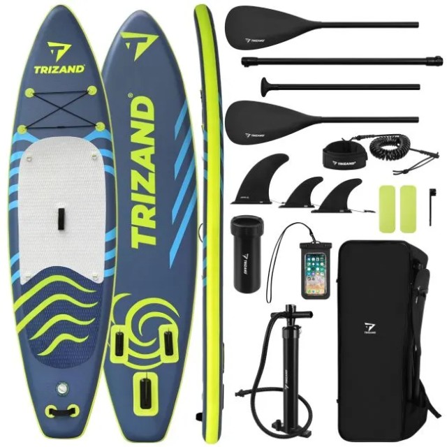 Trizand Φουσκωτή Σανίδα SUP  320 cm με Κουπί, Αντλία, Σακίδιο Πλάτης, Λουρί, Θήκη Κινητού και Σετ Επισκευής 27786