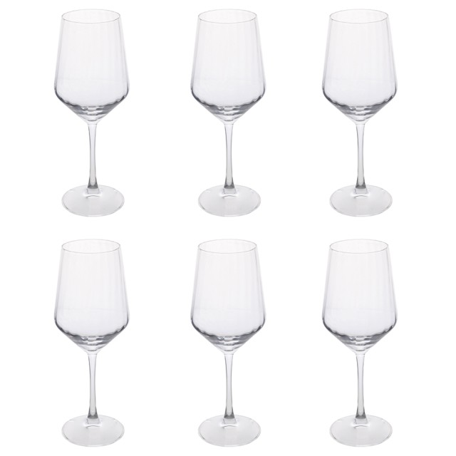 Galileo Σετ 6 ποτήρια κρασιού 510 ml από γυαλί με κάθετες ρίγες Optic Sibilla 5919186