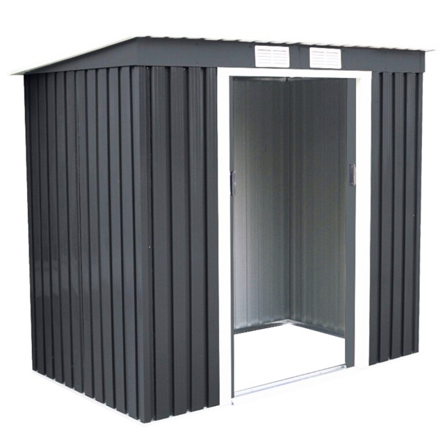 Costway Μεταλλικό Σπιτάκι Κήπου  213 x 130 x 173 cm με Δύο Συρόμενες Πόρτες και Μεταλλική Βάση, Ανθεκτικό σε Καιρικές Συνθήκες και Σκόνη GT3382GR+