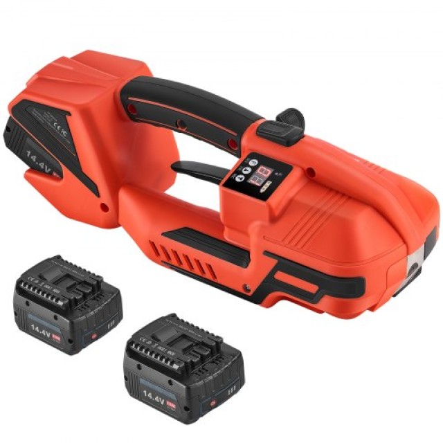 VEVOR Ηλεκτρικό Μηχάνημα Δεματοποίησης με Ψηφιακή Οθόνη 14.2 x 4.7 x 4.9 in, 2 Μπαταρίες 4000mAh για Ρολούς PET/PP 9-16 mm DDKZJCS4000M5NE2T001V2