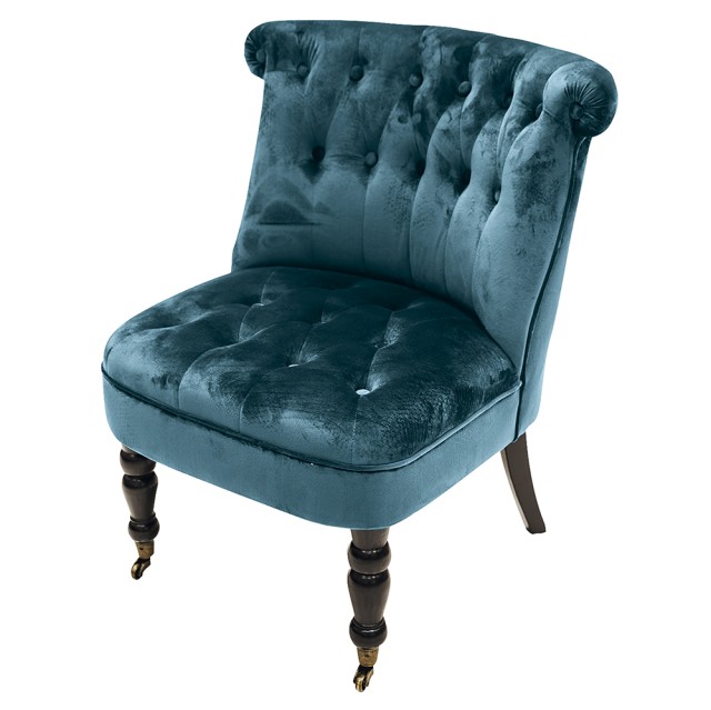 Σετ 2 τμχ  Πολυθρόνα Σαλονιού Βελούδινη με Ξύλινα Πόδια από ξύλο και 2 Ρόδες, Vintage Design  67 x 62 x 72 cm Ottanio Sibilla 2191338 Galileo