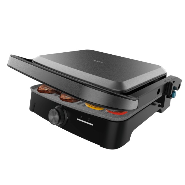 Cecotec Ηλεκτρική ψησταριά RocknGrill 2000 Full Open 2000W με επίστρωση RockStone και άνοιγμα 180° CEC-117516
