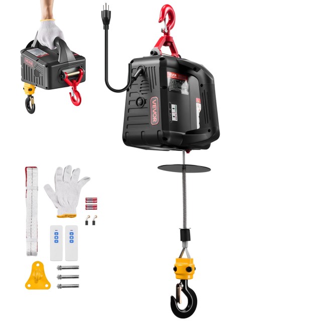 VEVOR Ηλεκτρικός Ανυψωτικός Γερανός  2-σε-1, 500 kg, 1500W, με Ανυψωτικό Ύψος 7,6 m, Ταχύτητα 5 m/min, Χειρισμός μέσω Χειροκίνητου και Ασύρματου Τηλεχειριστηρίου για Εργοστάσιο, Αποθήκη, Γκαράζ CGGGKBXSDDHL4I4OH001V2