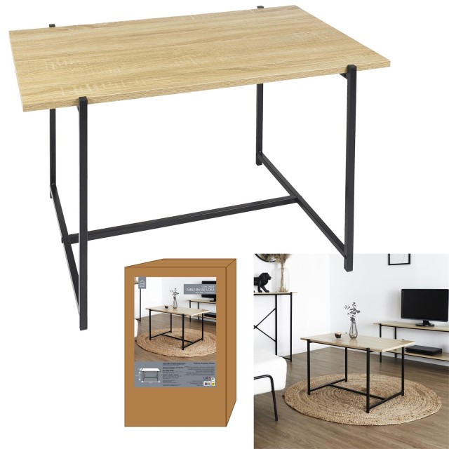 Τραπεζάκι Σαλονιού από Ξύλο & Μέταλλο 80 x 45 x 50 cm HD0182 Home Deco Factory