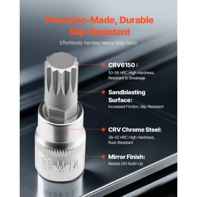 VEVOR Σετ Καρυδάκια XZN Triple Square Spline 10 Τεμαχίων M4-M18 Cr-V με Θήκη Αποθήκευσης PTTT143812XZUOMMXV0