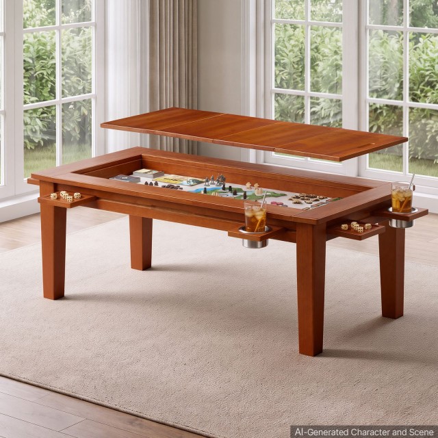 VEVOR Τραπέζι Επιτραπέζιων Παιχνιδιών 2 σε 1 120 x 60 x 45 εκ. με Αποσπώμενη Επιφάνεια, Πατάκι Δερματίνης, Θήκες Ποτηριών και Συρόμενα Δισκάκια ZYZZFXDPBKTKDH4PX001V0
