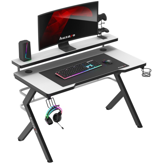 Huzaro Γραφείο Gaming Hero 5.0 Λευκό με Διάστασεις 120x60εκ  5907564629850