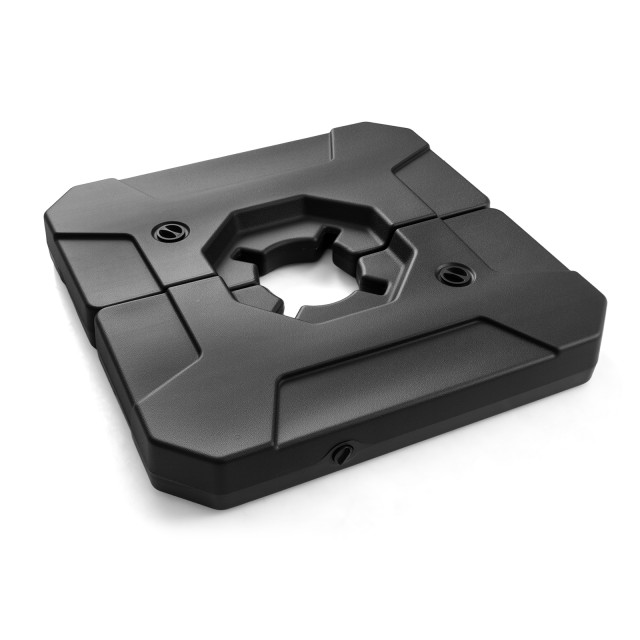 Costway Βάση ομπρέλας κήπου με 2 τετράγωνες πλάκες, γεμιζόμενη, με λαβές, 89 x 89 cm, μαύρη, 13 x 89 x 89 cm NP13079