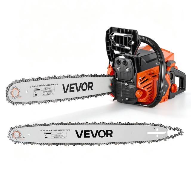 VEVOR Αλυσοπρίονο Βενζίνης 62cc 2,7kW 2 Χρονων 508/558,8 mm RQLJSKOZKECCCW15L001V0