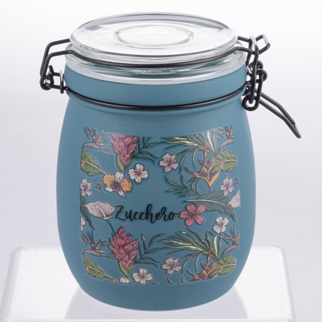 Galileo Βάζο Ζάχαρης 750 ml από Γυαλί σε Χρώμα Πετρόλ Botanico SChef 5922516