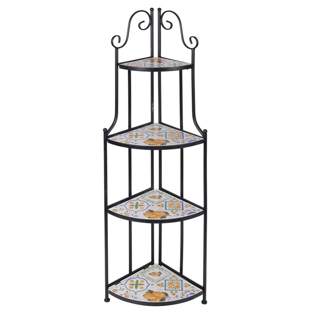 Galileo Εξωτερική Μεταλλική Πτυσσόμενη Ραφιέρα με 4 Ράφια και Διακόσμηση Κεραμικού Πλακιδίου Tuscany Est 5901057