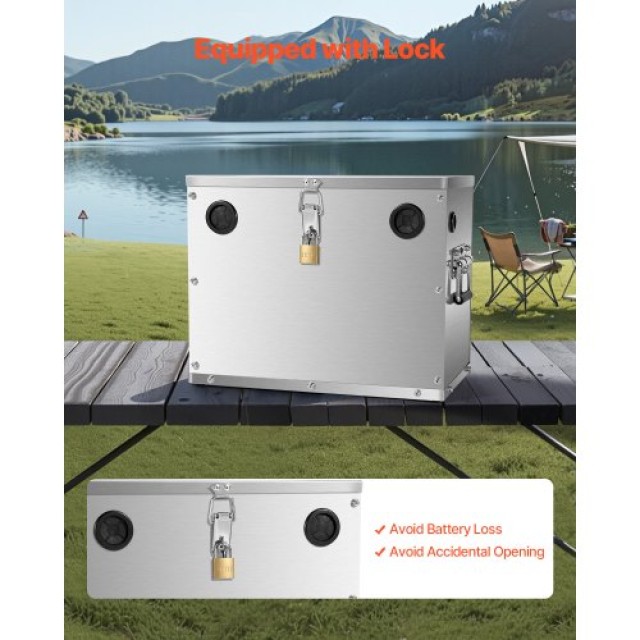 VEVOR Κουτί Μπαταρίας για Οχήματα & Κινητήρες Τράτας (Ανοξείδωτος Χάλυβας) DCHJSDCH24278S2YB001V0