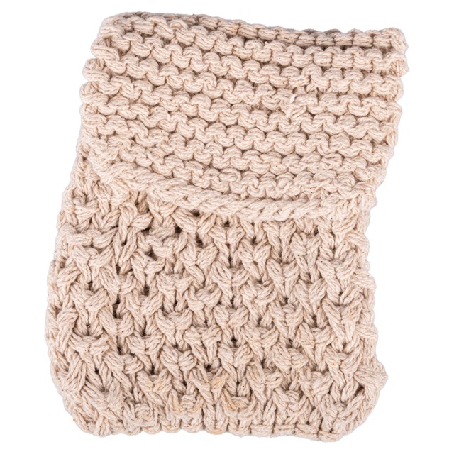 Villa dEste Home Ηλεκτρονική Θήκη Μαχαιροπίρουνων από Βαμβάκι 13x25cm σε Χρώμα Άμμου - Macramé Σχέδιο 5919881