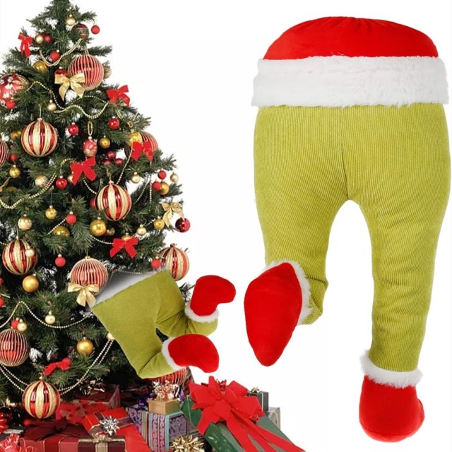 BAKAJI Πράσινο Ξωτικό Πόδια Διακοσμητικό Χριστουγεννιάτικου Δέντρου Πολλαπλών Χρήσεων Στολίδι 38x20εκ 02842840