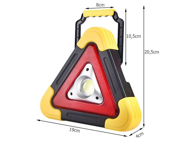 Προειδοποιητικό Τρίγωνο Ασφαλείας με LED, Φακό και Power Bank – 3 σε 1 Πολυλειτουργικό Εργαλείο 19 x 20.5 x 4 cm 5907451335710 Verk Group