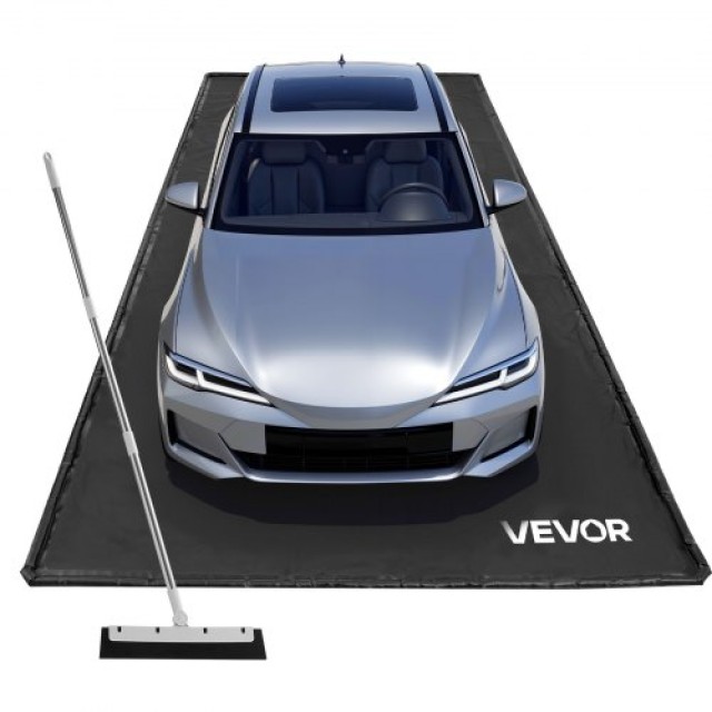 VEVOR Αντιολισθητικό PVC Χαλάκι Γκαράζ 2.4 x 5.5 μ με Σκούπα Καθαρισμού, Μαύρο TCD7FT9INCH1FALW3001V0