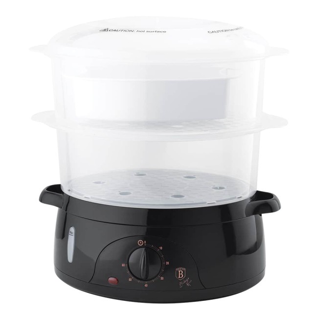 Berlinger Haus Ηλεκτρικός Ατμομάγειρας 6L (800W) με 2 Επίπεδα Μαγειρέματος, Black Rose Collection BH-9378