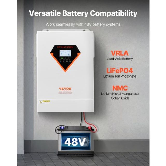 VEVOR Υβριδικός Ηλιακός Αντιστροφέας 6000W 230V WIFI 120A MPPT LWGPNKYTJ23038TOPV7