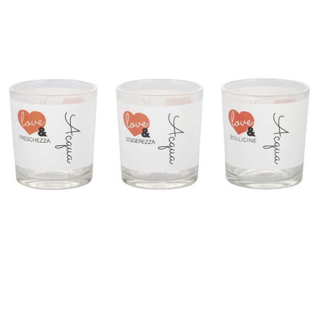 Galileo Σετ με 3 Γυάλινα Ποτήρια Νερού 270 ml Love and 5919575