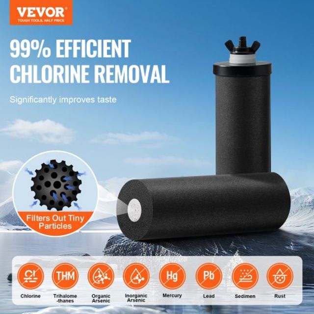 VEVOR Σύστημα Φίλτρου Νερού Βαρύτητας 2.25G Ανοξείδωτο με 2 Φίλτρα ZLLSQ225GALHAEPZ2V0