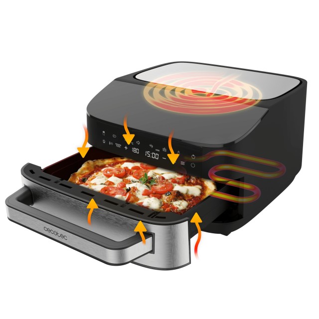 CECOTEC Ηλεκτρικός Φούρνος Πίτσας 7L,Pizza&Fry 7000 με Οθόνη Αφής, Ρυθμιζόμενη Θερμοκρασία και Πέτρα Πίτσας CEC-109091