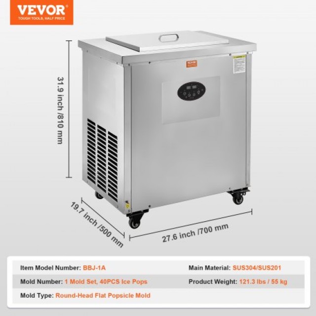 VEVOR Επαγγελματική Μηχανή Παγωτίνι - Σετ 40 Τεμαχίων  SYBBJ1M40000J82RGV2