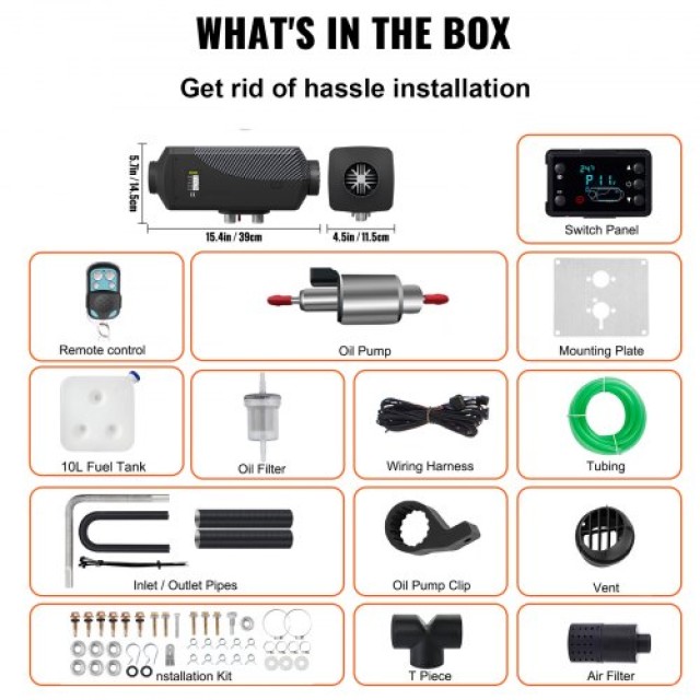 VEVOR Συσκευή Θέρμανσης Diesel 8KW 12V για Αυτοκίνητα & Σκάφη  ZCJRQ12V8KWYJKGBKV0