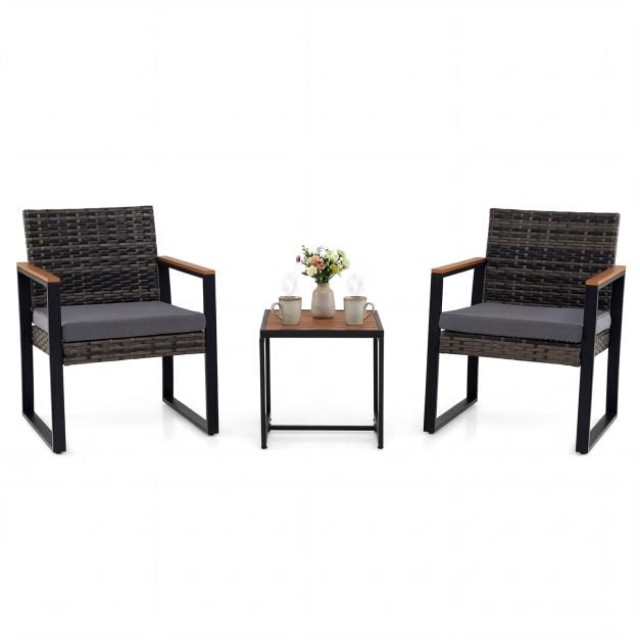 Costway Σετ Επίπλων Μπαλκονιού με 2 Καρέκλες, Βοηθητικό Τραπεζάκι και Μαξιλάρια, Γκρι, 74 x 56 x 60 cm
40.5 x 40 x 40 cm NP13110GR