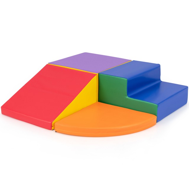 Costway Σετ 4 Πολύχρωμα Αφρώδη Τουβλάκια για Σκαρφάλωμα & Παιχνίδι FH10126OR