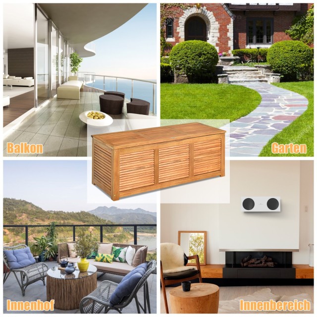 Costway  Πολυλειτουργικό Κουτί Αποθήκευσης & Καθιστικό 120 x 45 x 45 cm Φυσικό Ξύλο OP70389