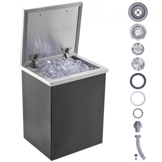 VEVOR  Ανοξείδωτο Ψυγείο 14x12x18 με Καπάκι  QRSCBC14LX12BI5H8V0