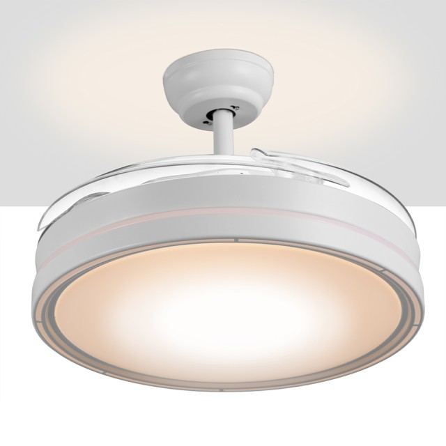 BAKAJI Ανεμιστήρας Οροφής με 4 Αναδιπλούμενα Πτερύγια, Φωτιστικό LED και Τηλεχειριστήριο 106 εκ. 02839201