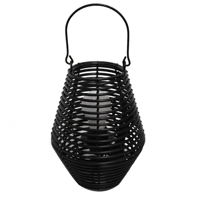 Galileo Λάμπα αμφορέας ύψος 26 cm από πλαστικό PP με εφέ ρατάν, σύνδεση E27, μαύρο Sibilla 5905287