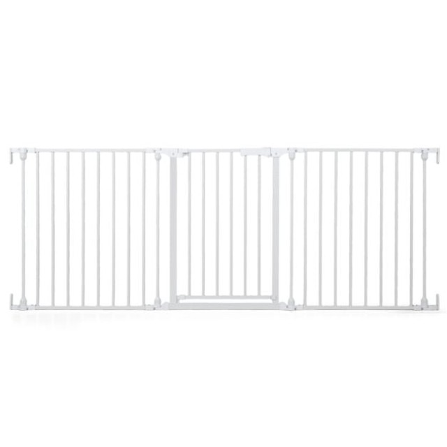 Costway Λευκή Πόρτα Ασφαλείας για Μωρά 3 Τεμαχίων με Διπλή Ασφάλιση και Αμφίπλευρο Μηχανισμό Ανοίγματος, 74,5 x 65 x 8,5 cm HV10812WH