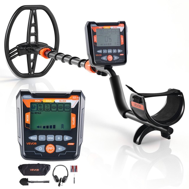 VEVOR Ανιχνευτής Μετάλλων Ενηλίκων 254mm, Υψηλής Ακρίβειας Χρυσός Ανιχνευτής, Αδιάβροχο Πηνίο IP68 με Οθόνη, Ακουστικά, 5 Λειτουργίες, Ρυθμιζόμενο Μήκος DPJSTCQJB10ID7GHN001V9