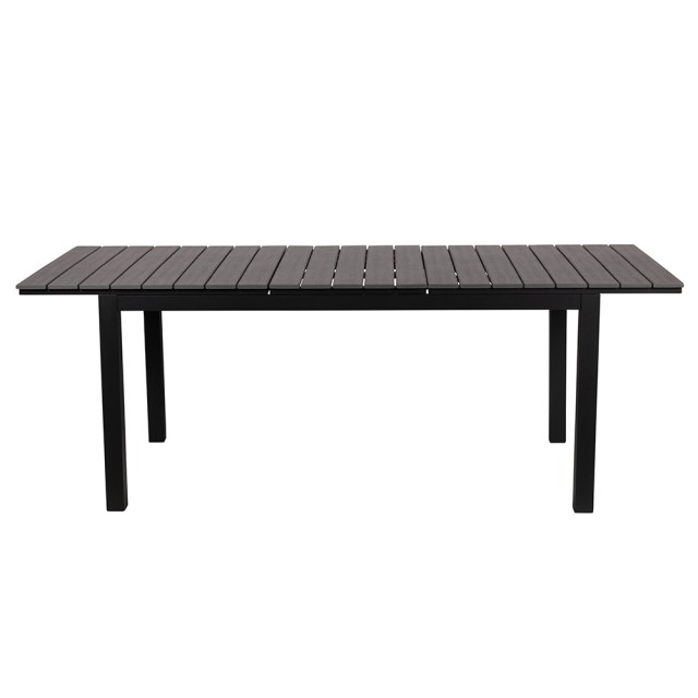 Galileo Επεκτάσιμο εξωτερικό τραπέζι 160/210 x 90 cm με σανίδες ξύλου από γκρι αλουμίνιο Amalfi Est 5914269