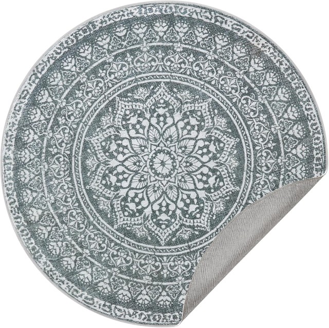 SONGMICS Στρογγυλό Χαλί Boho Ανθρακί Γκρι 120x120cm TAR051G02