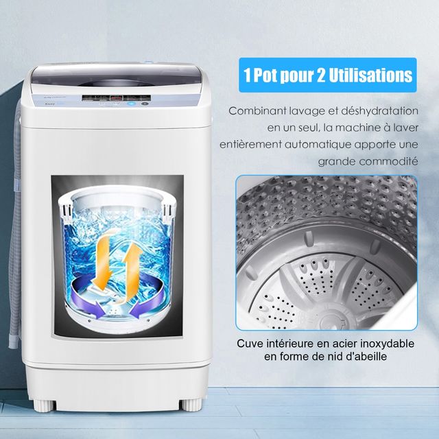 Costway Πλυντήριο Ρούχων Αυτόματο 4,5 kg με 10 Προγράμματα και LED Οθόνη, Γκρι 85 x 50 x 50 cm FP11122DE